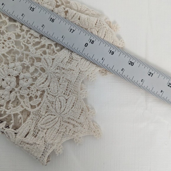 Umgee USA Womens Medium Burgundy Wine Cream Ivory Lace Romantic Boho Tunic Top - Picture 15 of 16